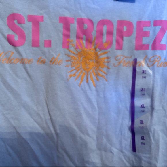 St. Tropez Blue Tee with Sunburst Design - Picture 2 of 4